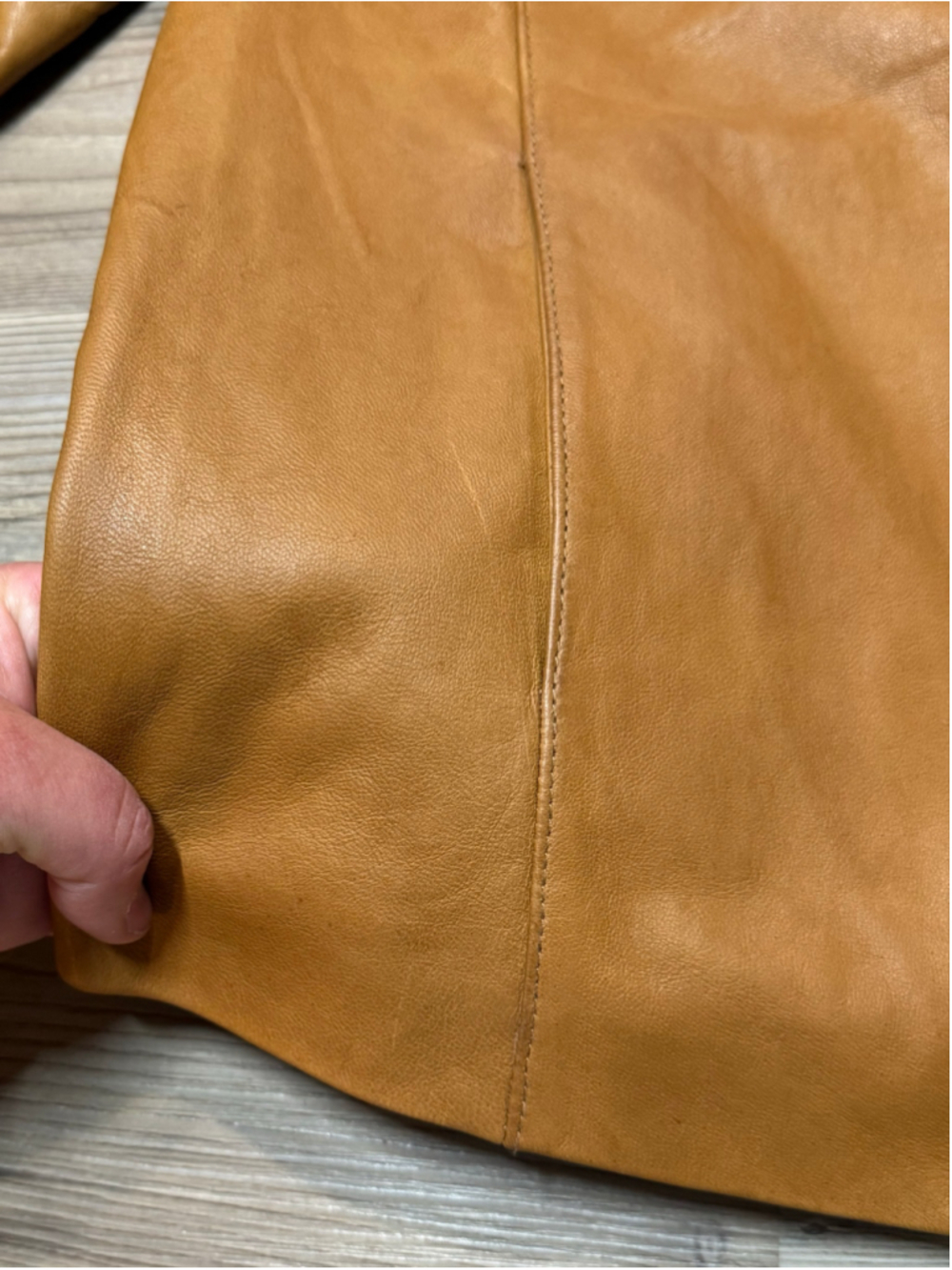 Women's Vince Scuba Brown Leather Asymmetrical Zip Jacket L - Picture 4 of 15